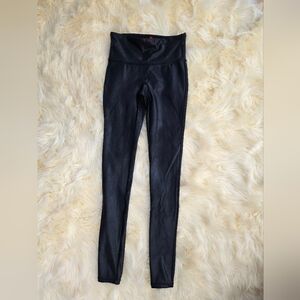 SPANX Black Leggings Shiny Black with Red Tag Ladies Small